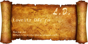 Lovritz Dóra névjegykártya
